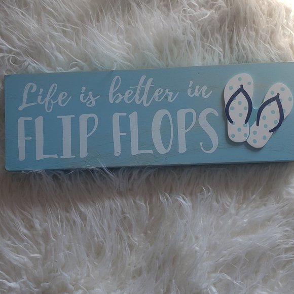 Life is better in flip flops rustic sign - Picture 1 of 2